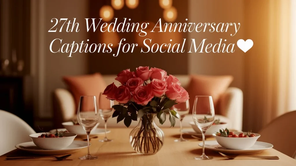 27th Wedding Anniversary Captions for Social Media