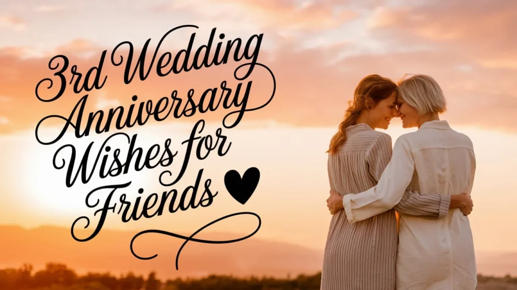 3rd Wedding Anniversary Wishes for Friends 👯