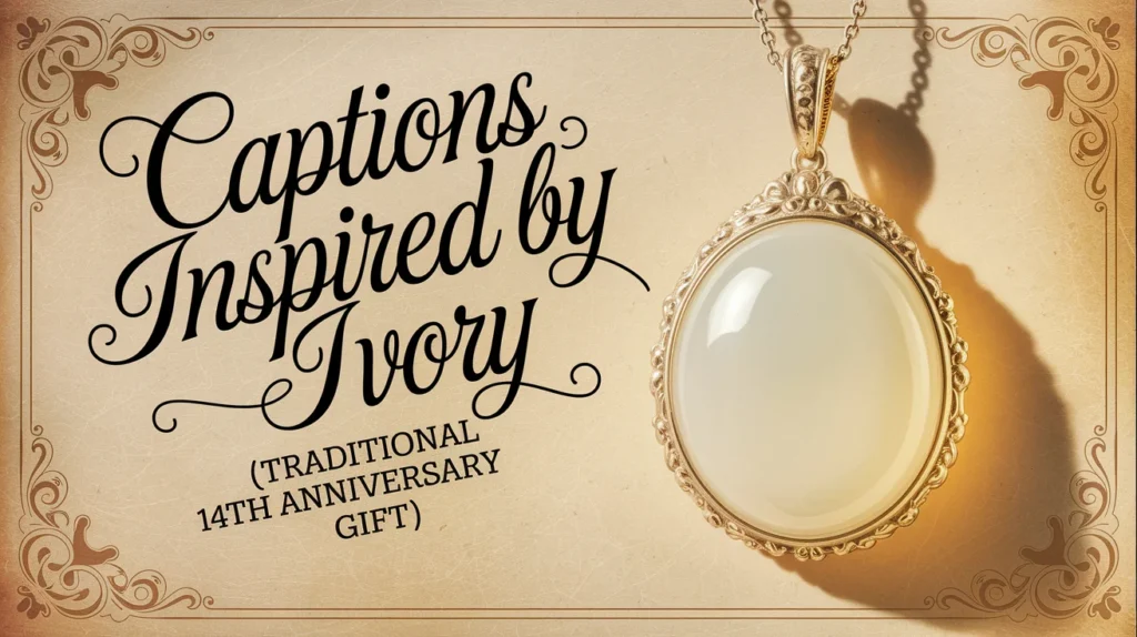 Captions Inspired by Ivory Traditional 14th Anniversary Gift