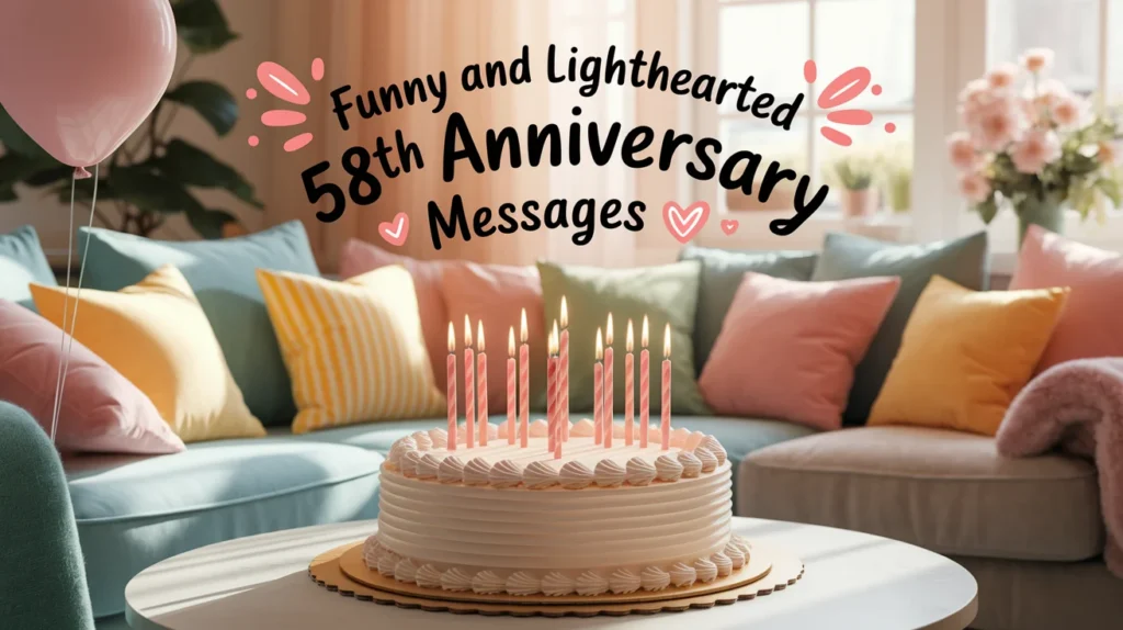 Funny and Lighthearted 58th Anniversary Messages