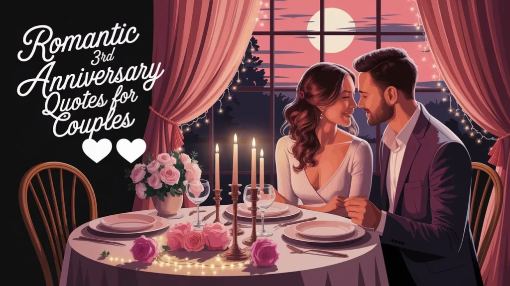 Romantic 3rd Anniversary Quotes for Couples 🌹