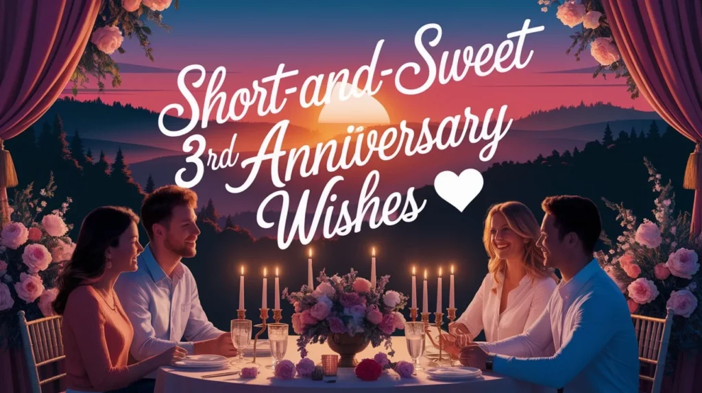Short & Sweet 3rd Anniversary Wishes 💌