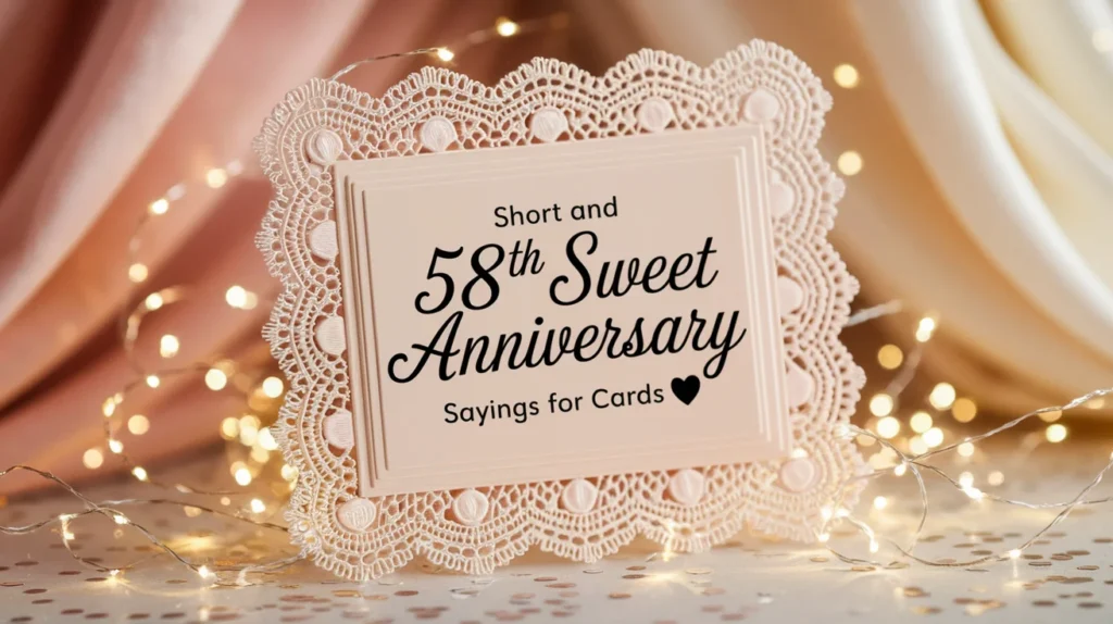Short and Sweet 58th Anniversary Sayings for Cards