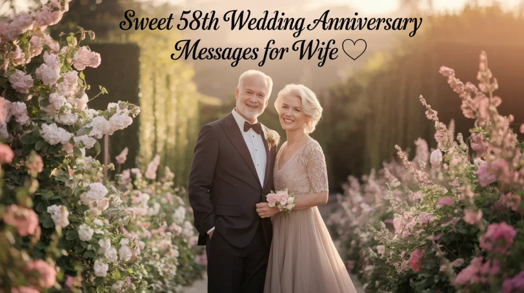 Sweet 58th Wedding Anniversary Messages for Wife