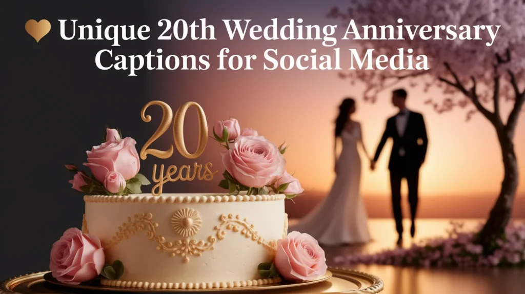 Unique 20th Wedding Anniversary Captions for Social Media