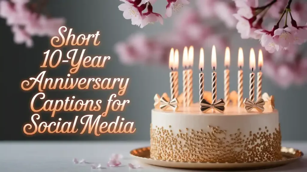 Short 10-Year Anniversary Captions for Social Media