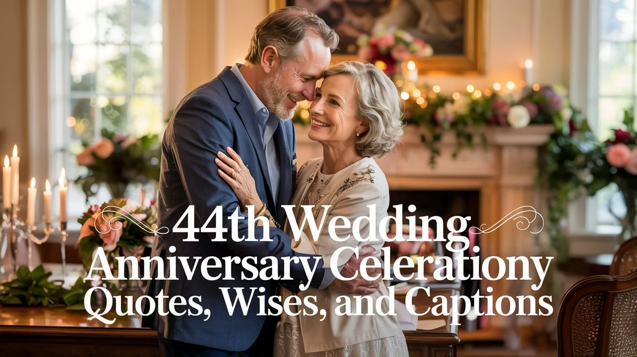 44th Wedding Anniversary Celebration Quotes, Wishes, and Captions